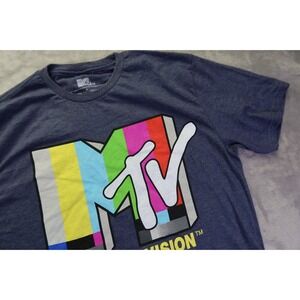 MTV Music Television T Shirt Men's Size L Blue